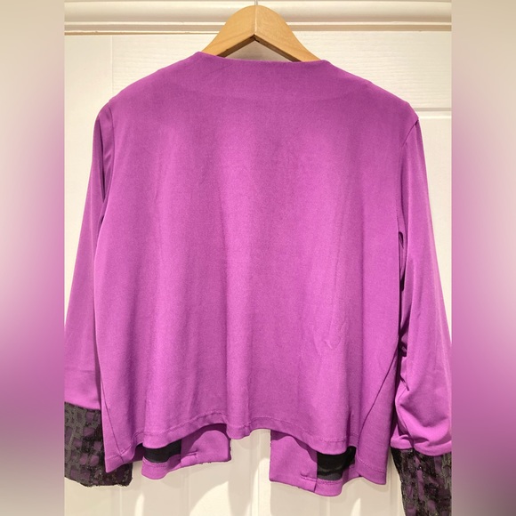 Bob Mackie purple & black sequin open jacket ladies size M - Picture 5 of 7
